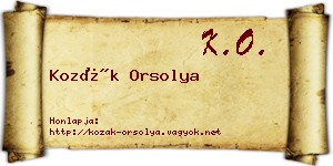 Kozák Orsolya névjegykártya